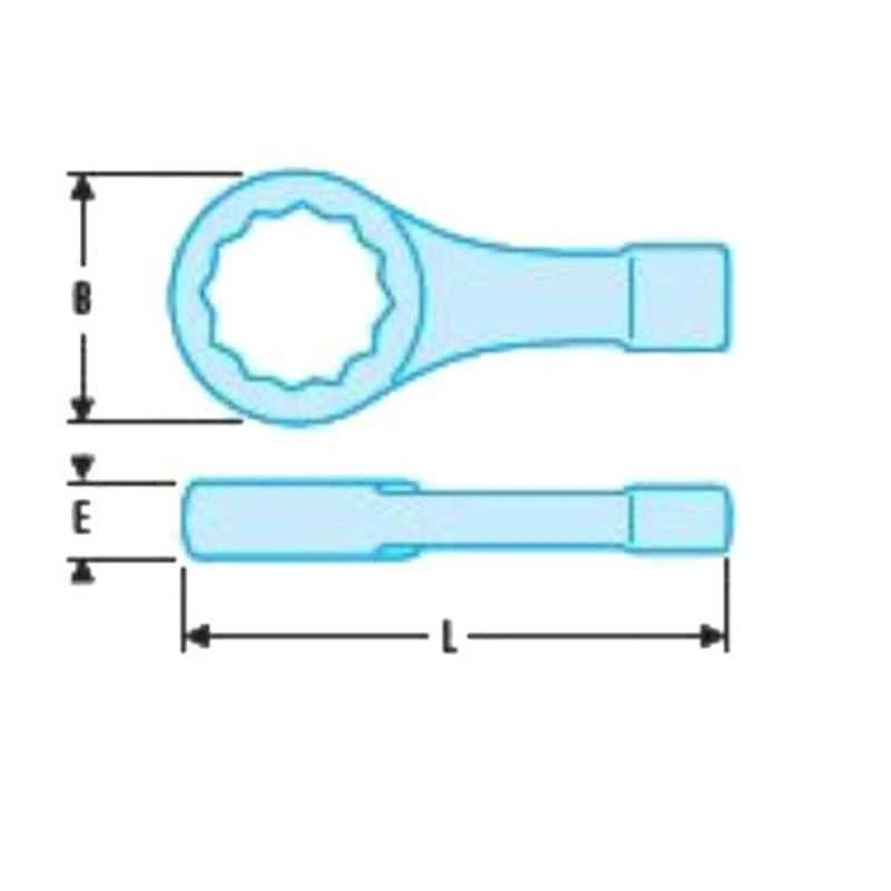 Facom 100mm Burnished Finish Metric Polygon Impact Spanner, 51B.100 2 Facom 100mm Burnished Finish Metric Polygon Impact Spanner, 51B.100 - Image 2