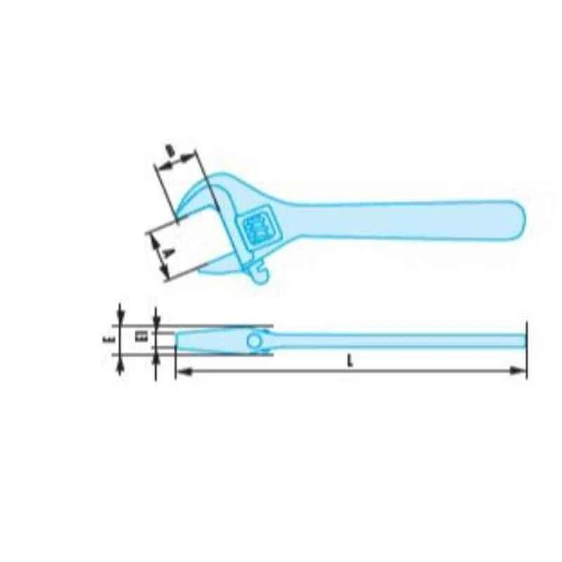 Facom 46mm Copper Beryllium Alloy Non Sparking Adjustable Wrench, 113A.15SR 2 Facom 46mm Copper Beryllium Alloy Non Sparking Adjustable Wrench, 113A.15SR - Image 2