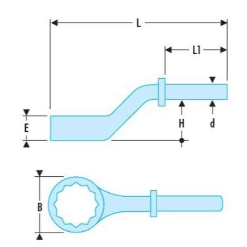 Facom 24mm Satin Chrome Finish Metric Heavy Duty Offset Ring Wrench, 54A.24SLS 3 Facom 24mm Satin Chrome Finish Metric Heavy Duty Offset Ring Wrench, 54A.24SLS - Image 3