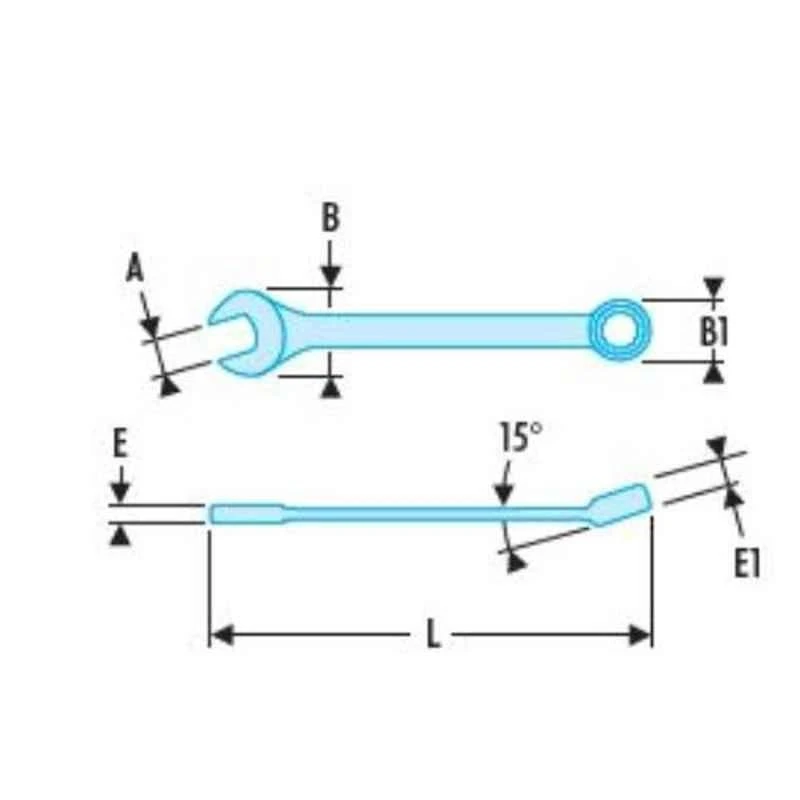 Facom 65mm Satin Chrome Finish Metric Long Reach Combination Wrench, 40.65LA 2 Facom 65mm Satin Chrome Finish Metric Long Reach Combination Wrench, 40.65LA - Image 2