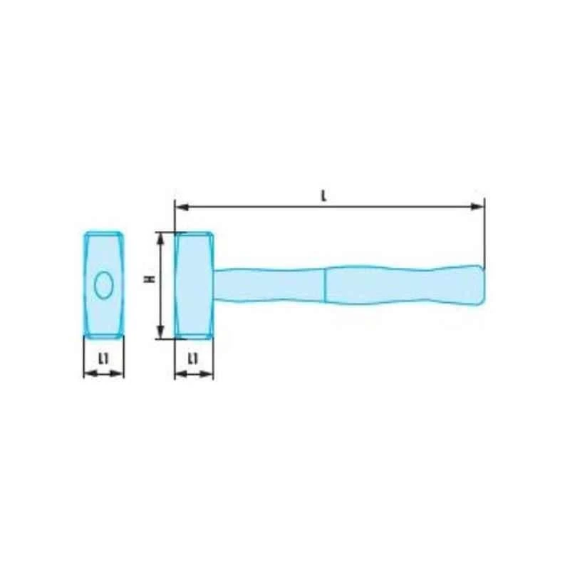 Facom 1300g Copper Beryllium Alloy &a; Wooden Non Sparking Club Hammer, 1262H.100SR 2 Facom 1300g Copper Beryllium Alloy &a; Wooden Non Sparking Club Hammer, 1262H.100SR - Image 2