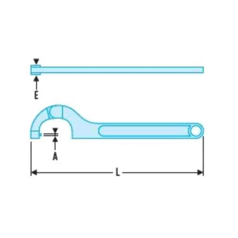 Facom 8mm Satin Chrome Finish Hinged Hook &a; Pin Wrench, 126A.180 2 Facom 8mm Satin Chrome Finish Hinged Hook &a; Pin Wrench, 126A.180 - Image 2