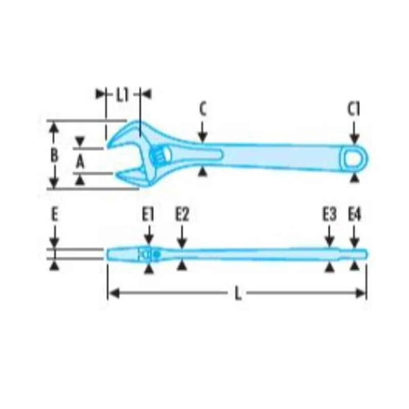 Facom 50mm Adjustable Wrench With Bi Material Grip, 101.15G 2 Facom 50mm Adjustable Wrench With Bi Material Grip, 101.15G - Image 2