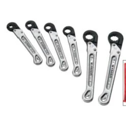 Facom 6 Pcs Metric Ratchet Flare Nut Wrench Set, 70A.JN6
