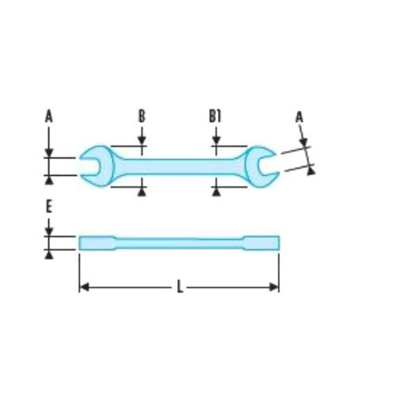 Facom 16x17mm Satin Chrome Finish Metric Open End Spanner, 44.16X17 2 Facom 16x17mm Satin Chrome Finish Metric Open End Spanner, 44.16X17 - Image 2