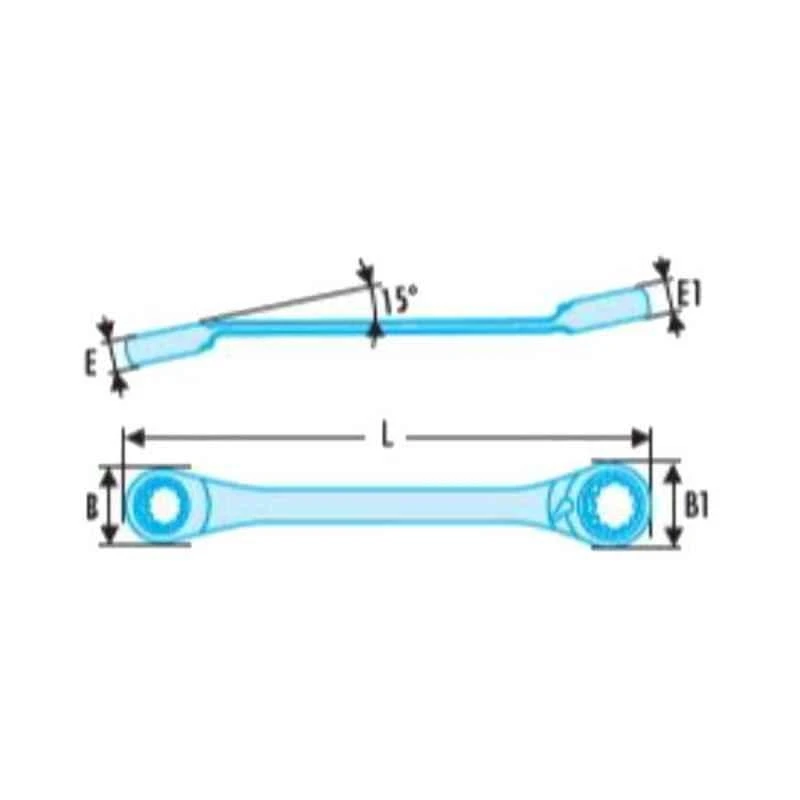 Facom 5/8x11/16 Inch Satin Chrome Finish Hinged Ratchet Ring Wrench, 65.5/8X11/16 2 Facom 5/8x11/16 Inch Satin Chrome Finish Hinged Ratchet Ring Wrench, 65.5/8X11/16 - Image 2