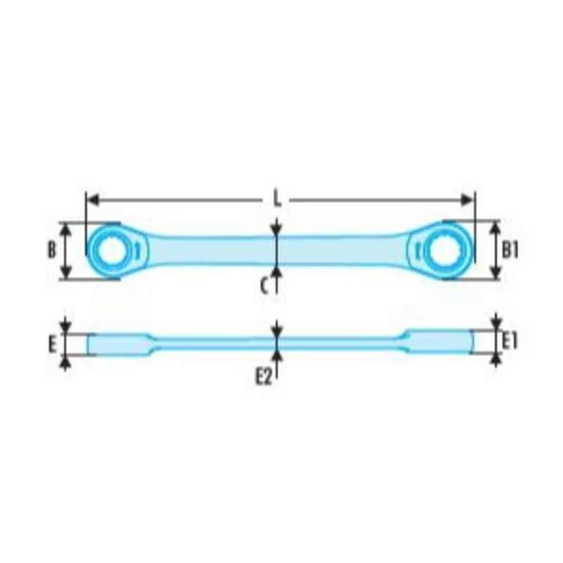 Facom 6x7mm Satin Chrome Finish Metric Ratchet Straight Ring Wrench, 64.6X7 2 Facom 6x7mm Satin Chrome Finish Metric Ratchet Straight Ring Wrench, 64.6X7 - Image 2