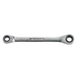 Facom 1/2x9/16 Inch Satin Chrome Finish Straight Ring Ratchet Wrench, 64.1/2X9/16