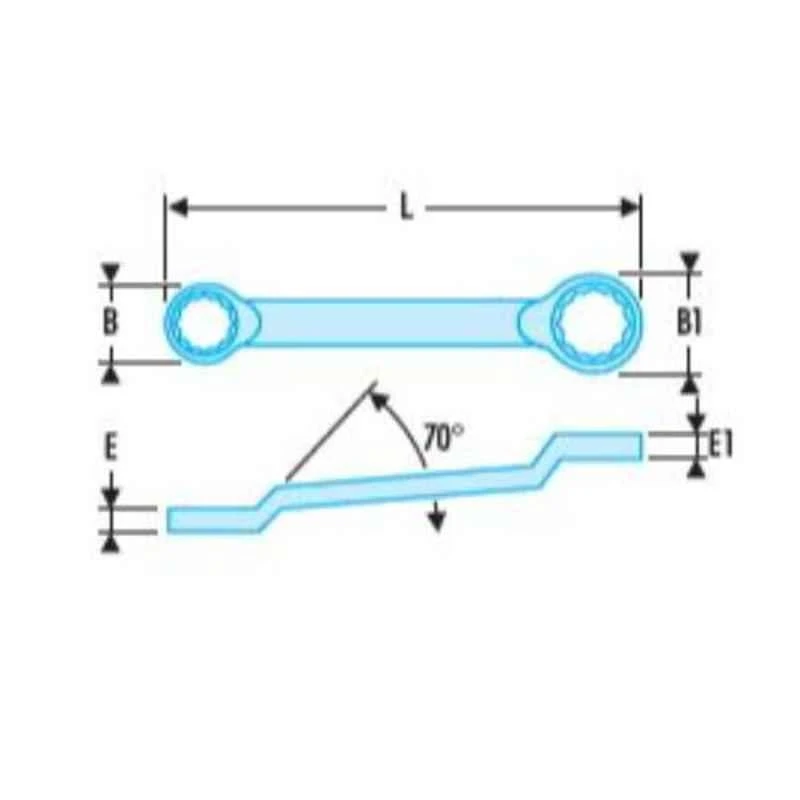 Facom 11/32x13/32 Inch Satin Chrome Finish Offset Ring Wrench, 55A.11/32X13/32 2 Facom 11/32x13/32 Inch Satin Chrome Finish Offset Ring Wrench, 55A.11/32X13/32 - Image 2
