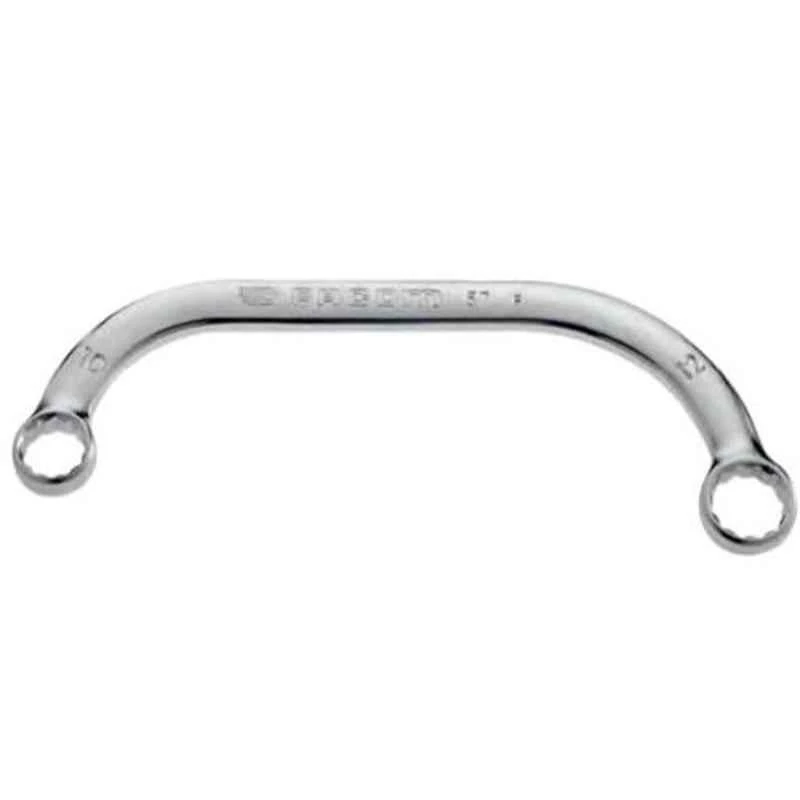 Facom 14x17mm Satin Chrome Finish Metric Half Moon Offset Ring Wrench, 57.14X17 1 Facom 14x17mm Satin Chrome Finish Metric Half Moon Offset Ring Wrench, 57.14X17