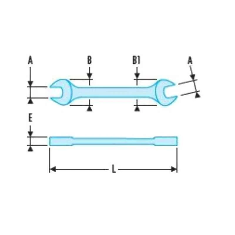 Facom 5/8x3/4 Inch Satin Chrome Finish Open End Spanner, 44.5/8x3/4 2 Facom 5/8x3/4 Inch Satin Chrome Finish Open End Spanner, 44.5/8x3/4 - Image 2