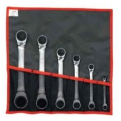 Facom 6 Pcs Hinged Ratchet Ring Wrench Set, 65.JU6T