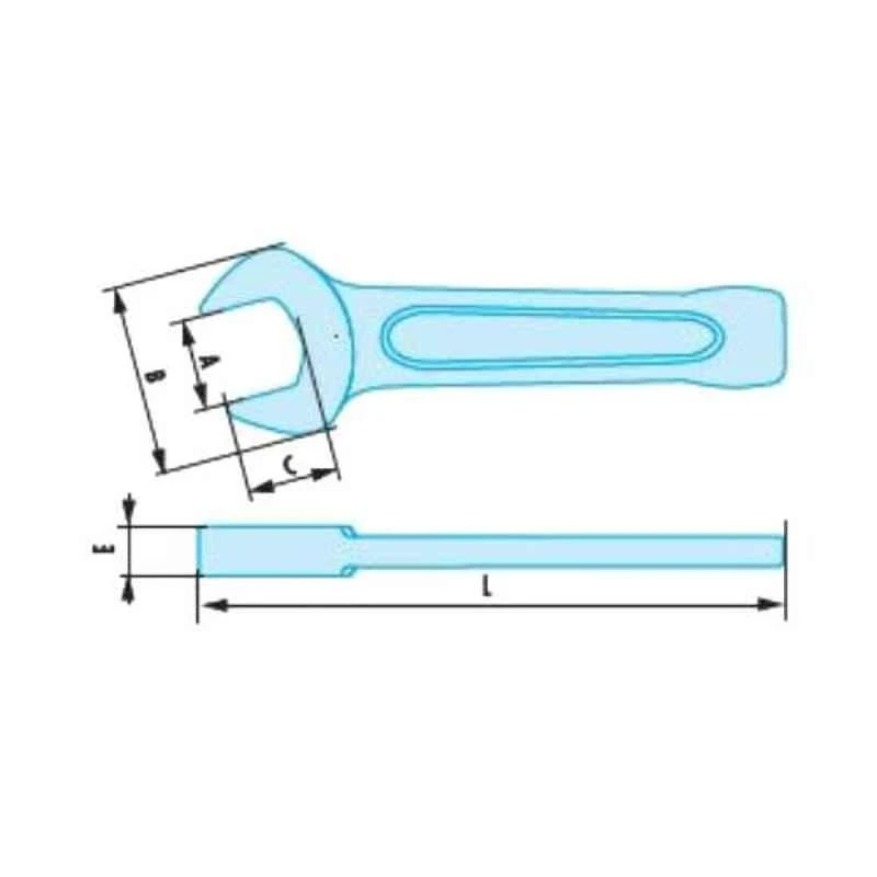 Facom 36mm Copper Beryllium Alloy Non Sparking Metric Impact Open End Spanner, 49.36SR 2 Facom 36mm Copper Beryllium Alloy Non Sparking Metric Impact Open End Spanner, 49.36SR - Image 2