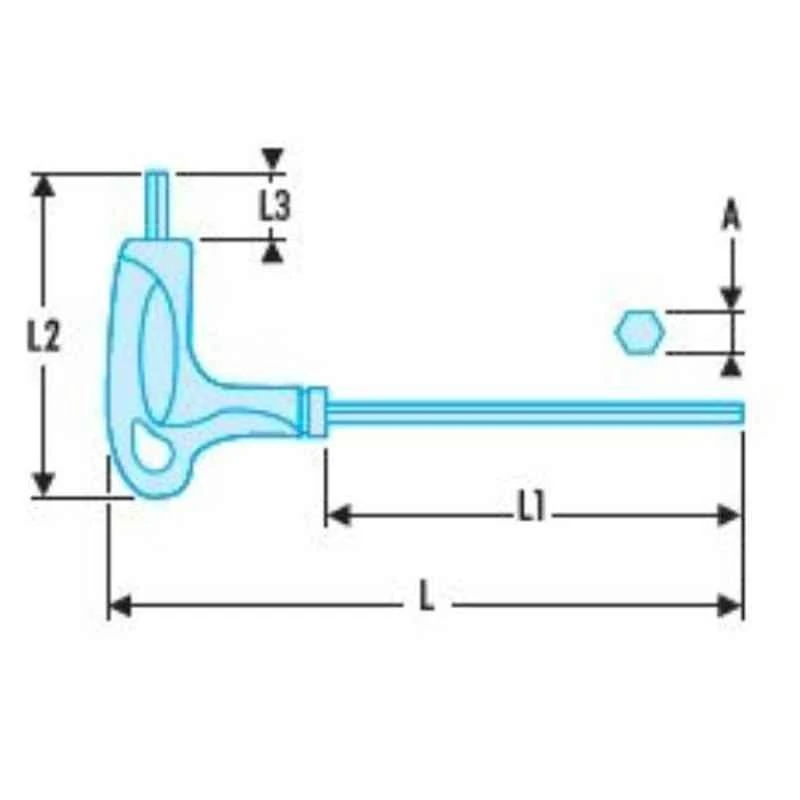 Facom 1/4 Inch Phosphate Coated Silicon Steel Hexagon Key, 84TZ.1/4SLS 2 Facom 1/4 Inch Phosphate Coated Silicon Steel Hexagon Key, 84TZ.1/4SLS - Image 2