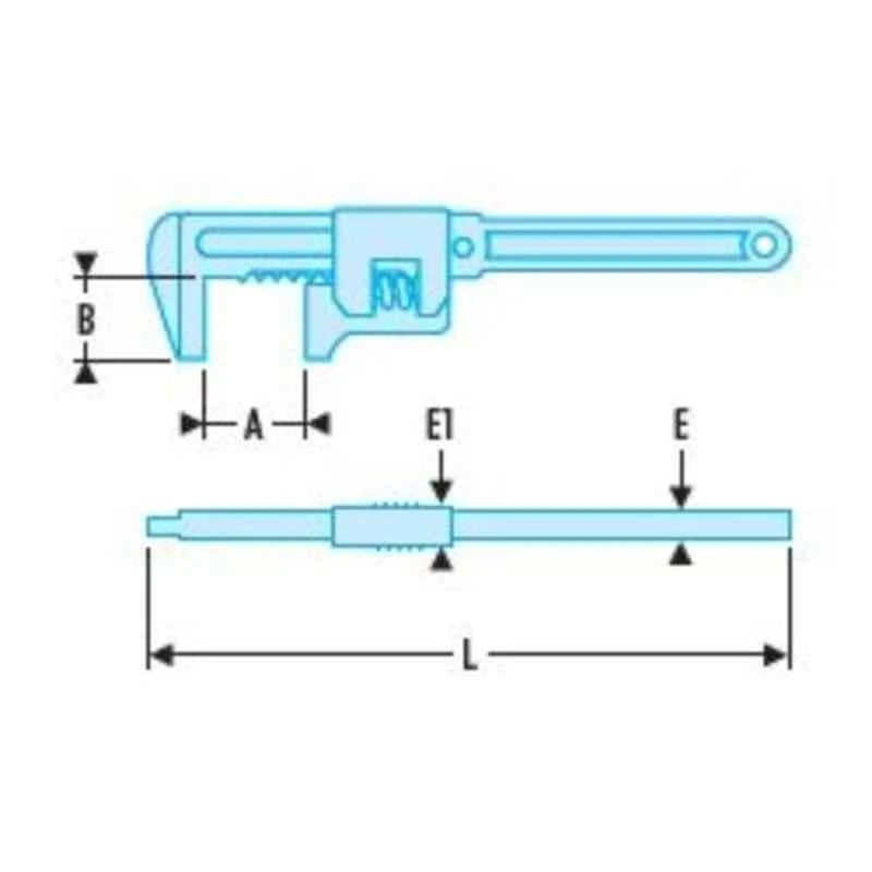 Facom 70mm Satin Chrome Finish Monkey Wrench, 105.280 2 Facom 70mm Satin Chrome Finish Monkey Wrench, 105.280 - Image 2