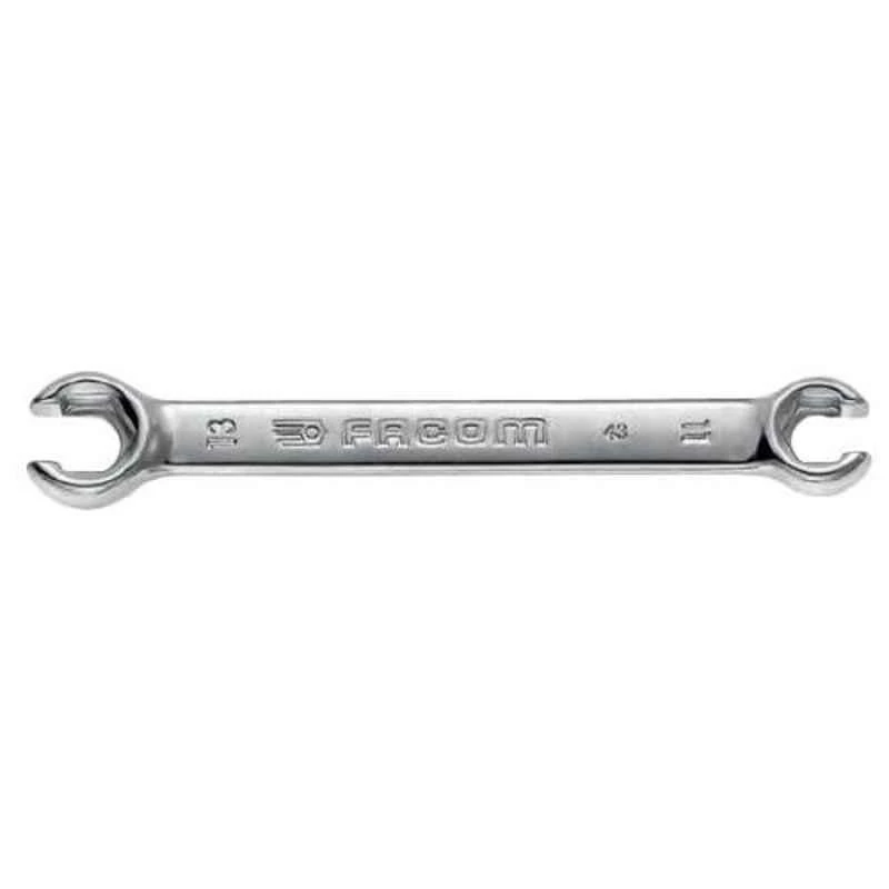 Facom 11x13mm Satin Chrome Finish Straight Flare Nut Wrench With Metric Web, 43.11X13 1 Facom 11x13mm Satin Chrome Finish Straight Flare Nut Wrench With Metric Web, 43.11X13