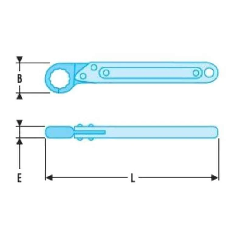 Facom 12mm Satin Chrome Finish Straight Flare Nut Wrench With Metric Web, 70A.12 2 Facom 12mm Satin Chrome Finish Straight Flare Nut Wrench With Metric Web, 70A.12 - Image 2