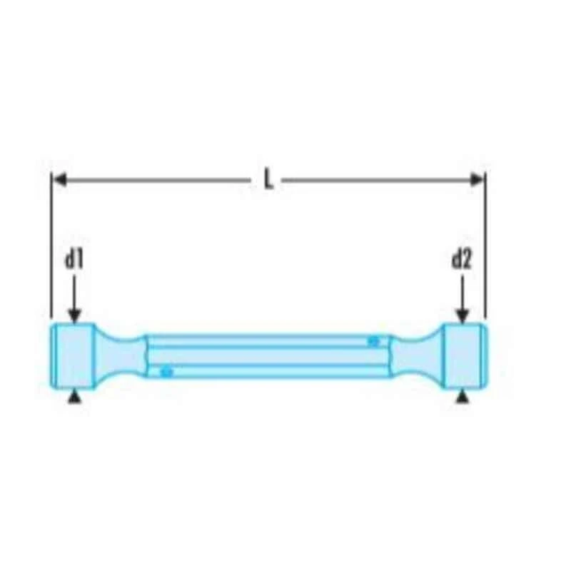 Facom 12x13mm Satin Chrome Finish Metric Forged Double Socket Wrench, 97.12X13 2 Facom 12x13mm Satin Chrome Finish Metric Forged Double Socket Wrench, 97.12X13 - Image 2