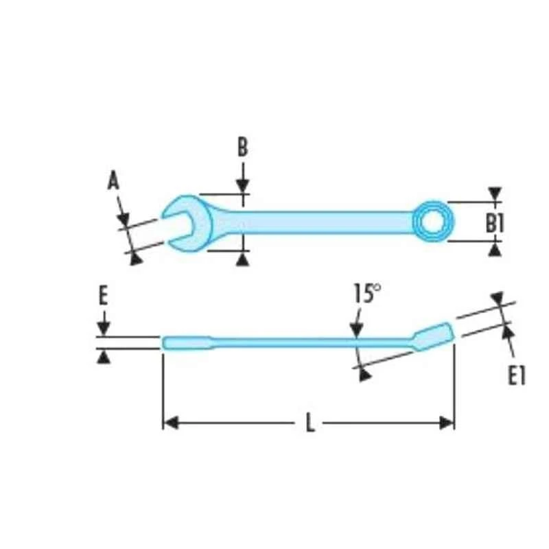 Facom 12mm Satin Chrome Finish Metric Short Reach Combination Wrench, 39.12 2 Facom 12mm Satin Chrome Finish Metric Short Reach Combination Wrench, 39.12 - Image 2