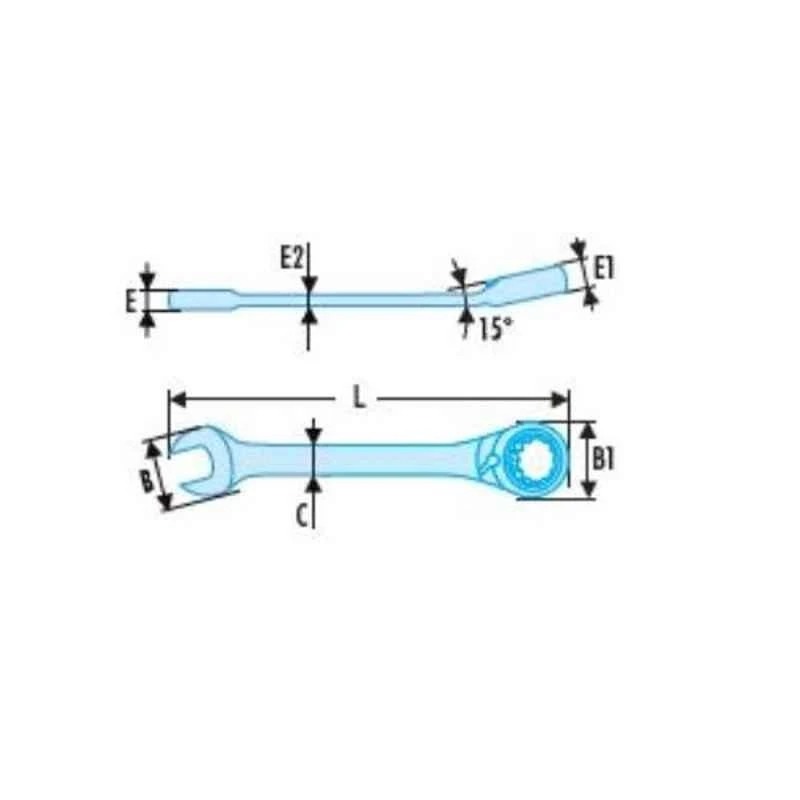 Facom 10mm Satin Chrome Finish Metric Standard Ratchet Combination Wrench, 467.10SLS 2 Facom 10mm Satin Chrome Finish Metric Standard Ratchet Combination Wrench, 467.10SLS - Image 2