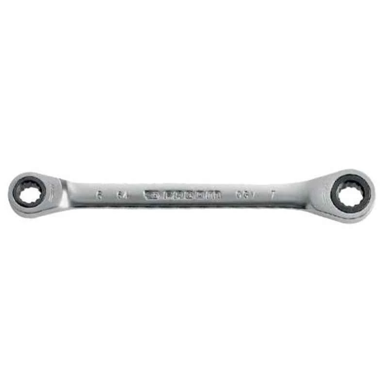 Facom 6x7mm Satin Chrome Finish Metric Ratchet Straight Ring Wrench, 64.6X7 1 Facom 6x7mm Satin Chrome Finish Metric Ratchet Straight Ring Wrench, 64.6X7