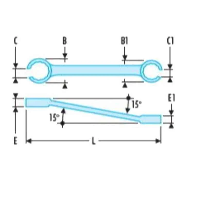 Facom 7/16x1/2 Inch Satin Chrome Finish Hinged Flare Nut Wrench, 42.7/16x1/2 2 Facom 7/16x1/2 Inch Satin Chrome Finish Hinged Flare Nut Wrench, 42.7/16x1/2 - Image 2
