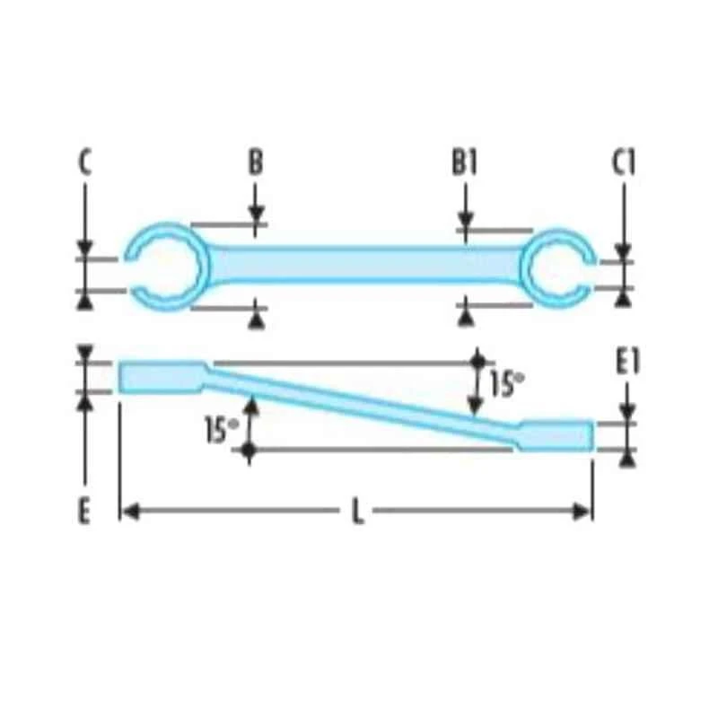 Facom 11x13mm Satin Chrome Finish Metric Hinged Flare Nut Wrench, 42.11X13 2 Facom 11x13mm Satin Chrome Finish Metric Hinged Flare Nut Wrench, 42.11X13 - Image 2