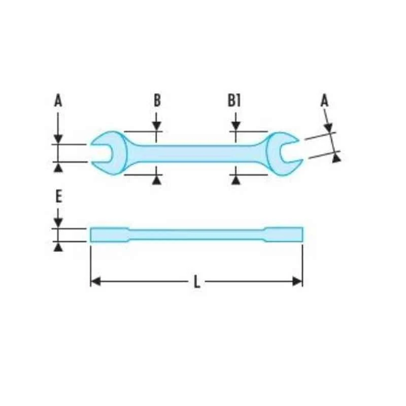 Facom 22x24mm Satin Chrome Finish Metric Open End Wrench, 44.22X24SLS 2 Facom 22x24mm Satin Chrome Finish Metric Open End Wrench, 44.22X24SLS - Image 2