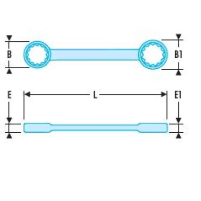 Facom 7/16x1/2 Inch Black Phosphate Finish Hinged Long Reach Off Set Ring Wrench, 57L.5/8x3/4 2 Facom 7/16x1/2 Inch Black Phosphate Finish Hinged Long Reach Off Set Ring Wrench, 57L.5/8x3/4 - Image 2