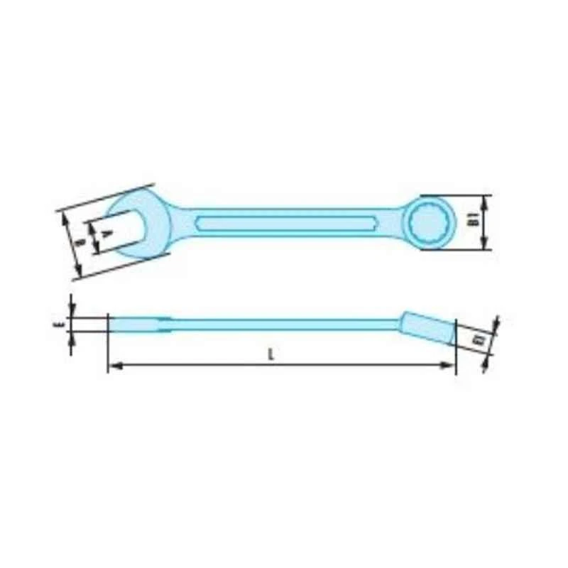 Facom 1-5/16 Inch Copper &a; Beryllium Alloy Non Sparking Combination Wrench, 440.1P5/16SR 2 Facom 1-5/16 Inch Copper &a; Beryllium Alloy Non Sparking Combination Wrench, 440.1P5/16SR - Image 2