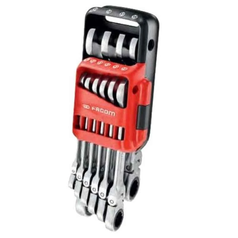 Facom 12 Pcs Hinged Ratchet Combination Wrench Set, 467BF.JP12 1 Facom 12 Pcs Hinged Ratchet Combination Wrench Set, 467BF.JP12