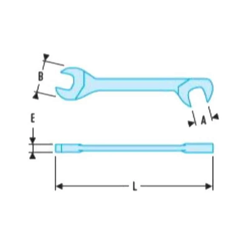 Facom 3/8 Inch Satin Chrome Finish Midget Open End Spanner, 34.3/8 2 Facom 3/8 Inch Satin Chrome Finish Midget Open End Spanner, 34.3/8 - Image 2