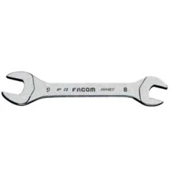 Facom 12x13mm Satin Chrome Finish Metric Hinged Midget Open End Spanner, 22.12X13