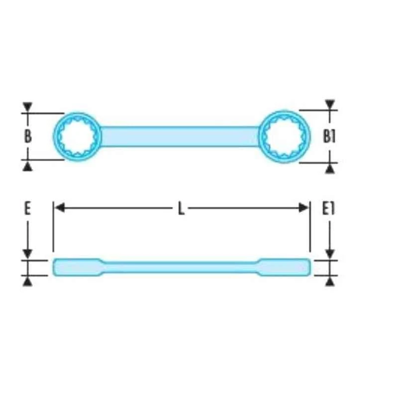 Facom 14x15mm Satin Chrome Finish Metric Long Double Ended Ring Wrench, 59L.14X15 2 Facom 14x15mm Satin Chrome Finish Metric Long Double Ended Ring Wrench, 59L.14X15 - Image 2
