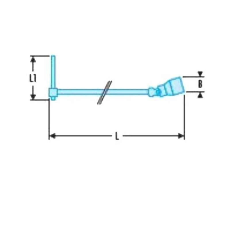 Facom 11mm Satin &a; Polished Chrome Finish Universal Joint Tee Socket Wrench With Metric Slide Handle, 99C.11 2 Facom 11mm Satin &a; Polished Chrome Finish Universal Joint Tee Socket Wrench With Metric Slide Handle, 99C.11 - Image 2