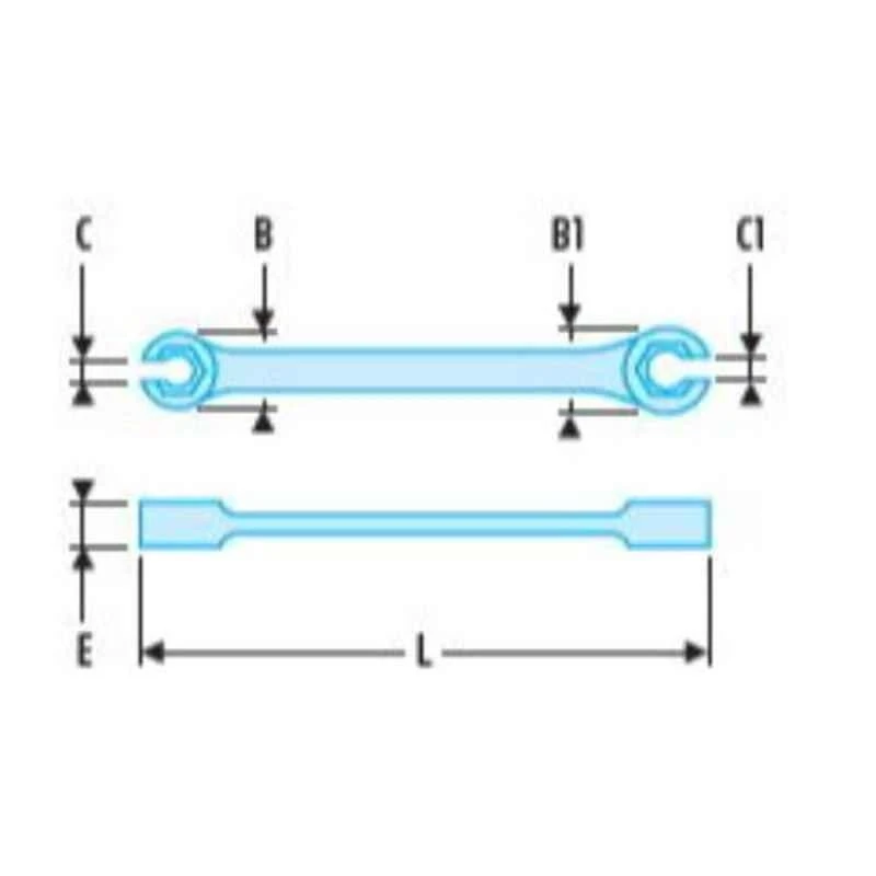 Facom 17x19mm Satin Chrome Finish Straight Flare Nut Wrench With Metric Web, 43.17X19 2 Facom 17x19mm Satin Chrome Finish Straight Flare Nut Wrench With Metric Web, 43.17X19 - Image 2