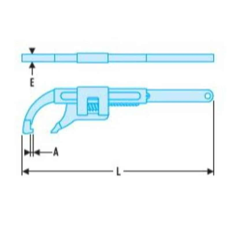 Facom 5mm Satin Chrome Finish Monkey Wrench, 115A.100 2 Facom 5mm Satin Chrome Finish Monkey Wrench, 115A.100 - Image 2
