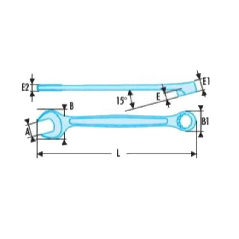 Facom 11/16 Inch Satin Chrome Finish Combination Wrench, 440.11/16 2 Facom 11/16 Inch Satin Chrome Finish Combination Wrench, 440.11/16 - Image 2
