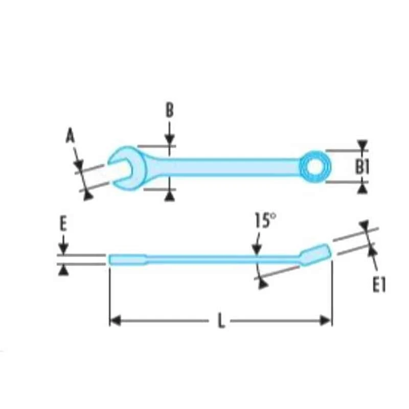 Facom 21mm Satin Chrome Finish Metric Long Reach Combination Wrench, 40.21LA 2 Facom 21mm Satin Chrome Finish Metric Long Reach Combination Wrench, 40.21LA - Image 2