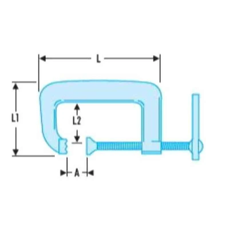 Facom 80mm Galvanised Finish Compact G-Clamp, 271A.80 2 Facom 80mm Galvanised Finish Compact G-Clamp, 271A.80 - Image 2