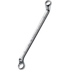 Facom 11/32x13/32 Inch Satin Chrome Finish Offset Ring Wrench, 55A.11/32X13/32