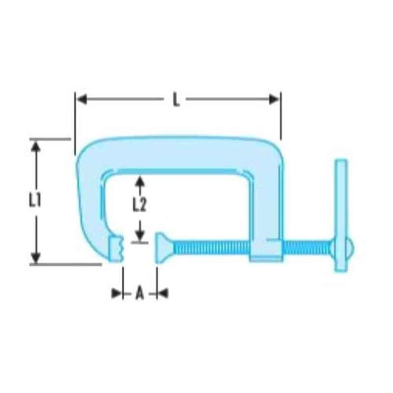 Facom 133mm Galvanised Finish Deep Throat G-Clamp, 271A.150L 2 Facom 133mm Galvanised Finish Deep Throat G-Clamp, 271A.150L - Image 2