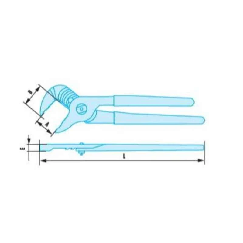 Facom 25mm Copper Beryllium Alloy &a; PVC Non Sparking Multigrip Plier, 482.15SR 2 Facom 25mm Copper Beryllium Alloy &a; PVC Non Sparking Multigrip Plier, 482.15SR - Image 2