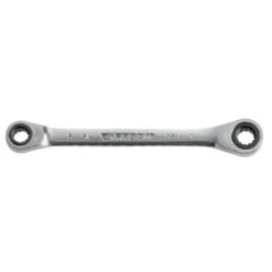 Facom 22x24mm Satin Chrome Finish Metric Ratchet Straight Ring Wrench, 64.22X24