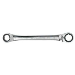 Facom 5/8x11/16 Inch Satin Chrome Finish Hinged Ratchet Ring Wrench, 65.5/8X11/16