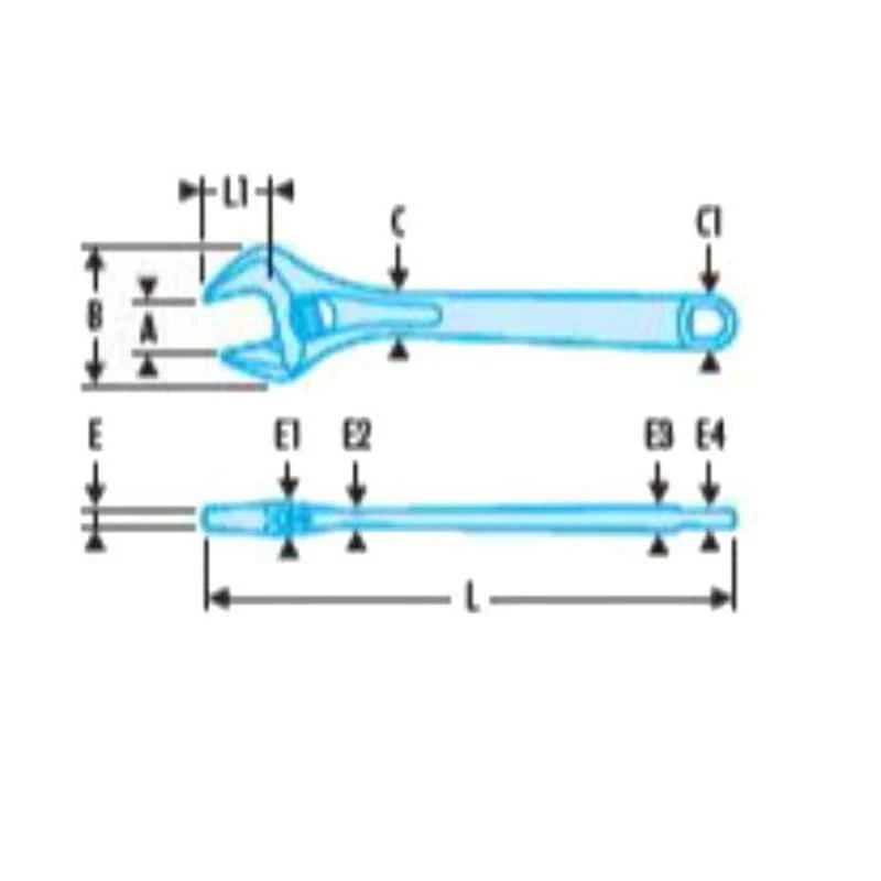 Facom 50mm Chrome Finish Adjustable Wrench With Fast Adjustment Handle, 101.15 2 Facom 50mm Chrome Finish Adjustable Wrench With Fast Adjustment Handle, 101.15 - Image 2