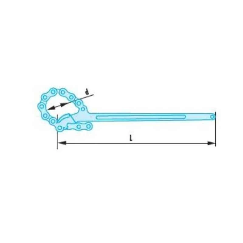 Facom 200mm Copper Beryllium Alloy Non Sparking Chain Pipe Wrench, 137A.6PSR 2 Facom 200mm Copper Beryllium Alloy Non Sparking Chain Pipe Wrench, 137A.6PSR - Image 2