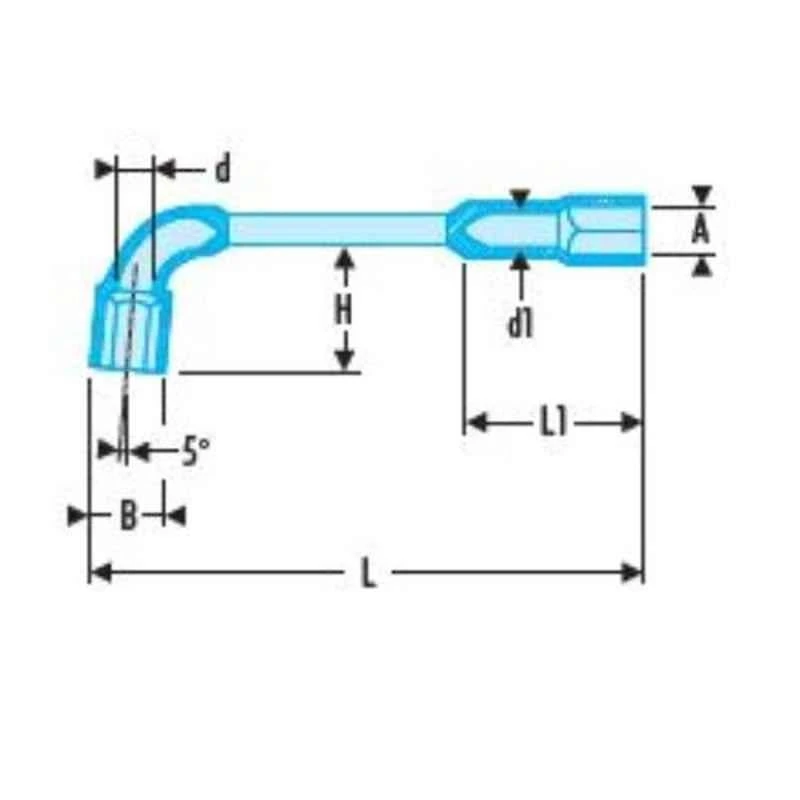 Facom 14mm Satin Chrome Finish Forged Metric Angled Open Socket Wrench, 76.14 2 Facom 14mm Satin Chrome Finish Forged Metric Angled Open Socket Wrench, 76.14 - Image 2