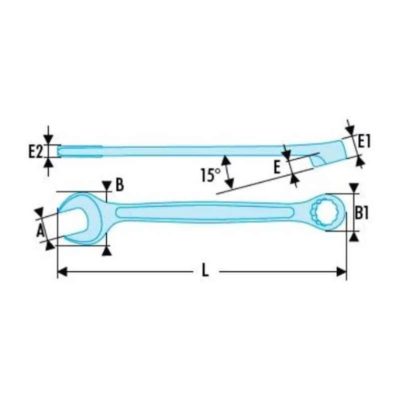 Facom SLS 7/16 Inch Satin Chrome Combination Wrench, 440.7/16SLS 2 Facom SLS 7/16 Inch Satin Chrome Combination Wrench, 440.7/16SLS - Image 2