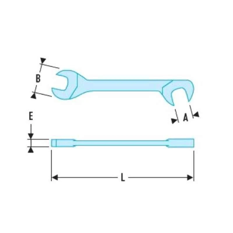 Facom 14mm Satin Chrome Finish Metric Hinged Midget Open End Spanner, 34.14 2 Facom 14mm Satin Chrome Finish Metric Hinged Midget Open End Spanner, 34.14 - Image 2